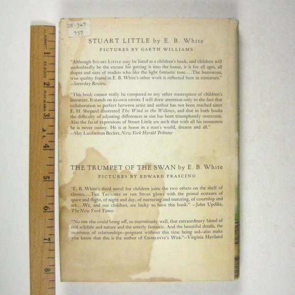 Charlotte's Web EB White Hardcover Dust Jacket Pictures Garth Williams STAIN - Picture 7 of 7